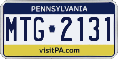 PA license plate MTG2131