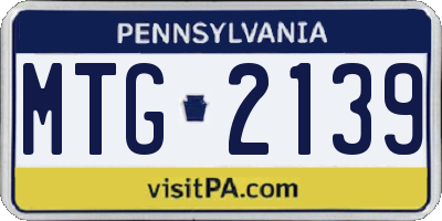 PA license plate MTG2139