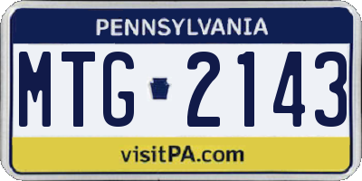 PA license plate MTG2143