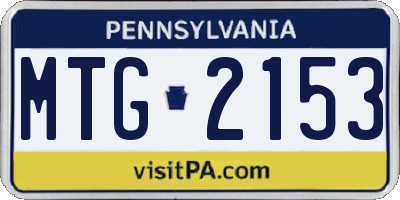 PA license plate MTG2153