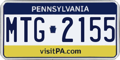 PA license plate MTG2155