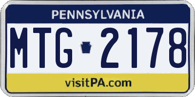 PA license plate MTG2178