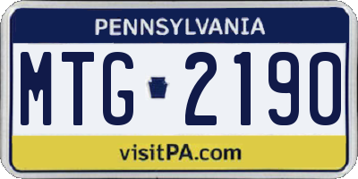 PA license plate MTG2190