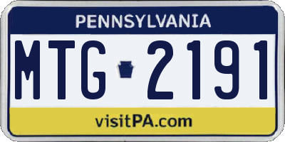PA license plate MTG2191