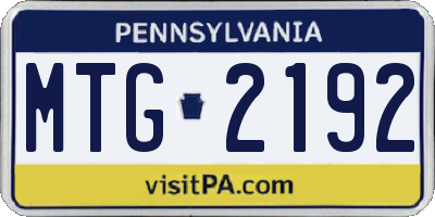 PA license plate MTG2192