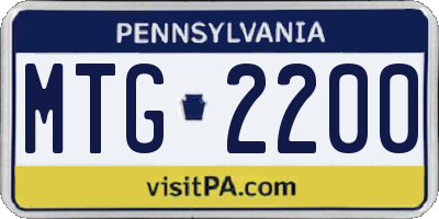 PA license plate MTG2200