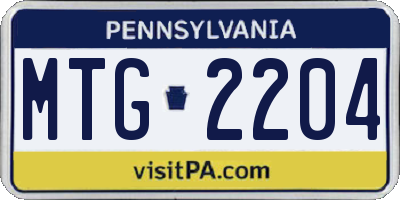 PA license plate MTG2204
