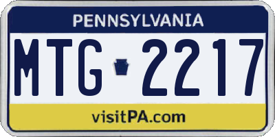 PA license plate MTG2217