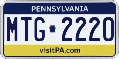 PA license plate MTG2220