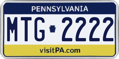 PA license plate MTG2222