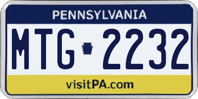 PA license plate MTG2232