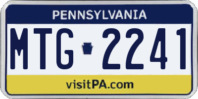 PA license plate MTG2241