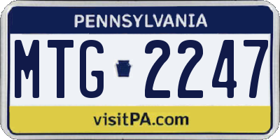 PA license plate MTG2247
