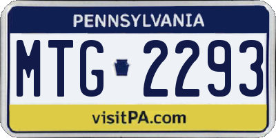 PA license plate MTG2293
