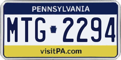 PA license plate MTG2294