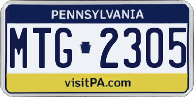PA license plate MTG2305