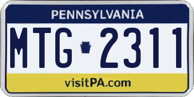 PA license plate MTG2311