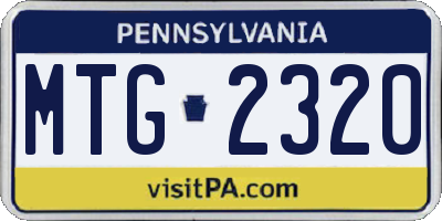PA license plate MTG2320