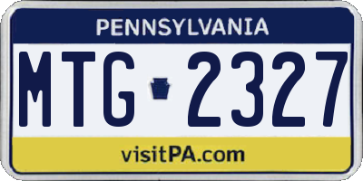 PA license plate MTG2327
