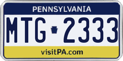 PA license plate MTG2333