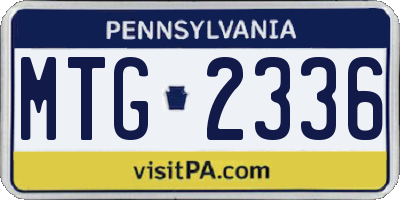 PA license plate MTG2336