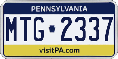 PA license plate MTG2337