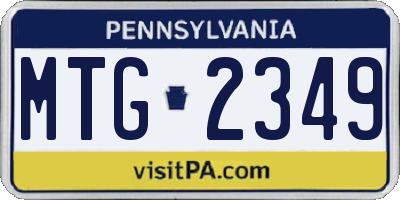 PA license plate MTG2349