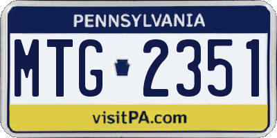 PA license plate MTG2351