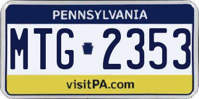 PA license plate MTG2353