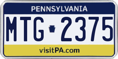 PA license plate MTG2375