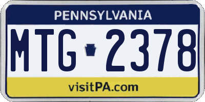 PA license plate MTG2378
