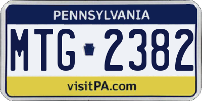 PA license plate MTG2382
