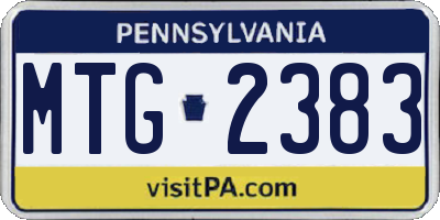 PA license plate MTG2383