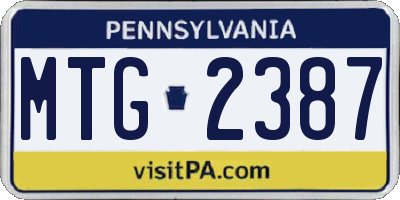 PA license plate MTG2387