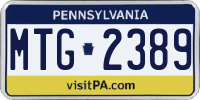 PA license plate MTG2389