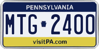 PA license plate MTG2400