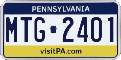 PA license plate MTG2401