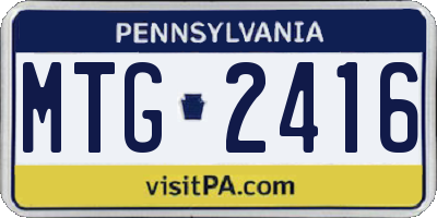 PA license plate MTG2416