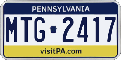 PA license plate MTG2417
