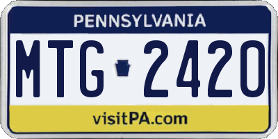 PA license plate MTG2420