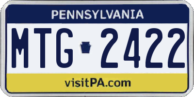 PA license plate MTG2422
