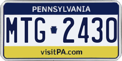 PA license plate MTG2430
