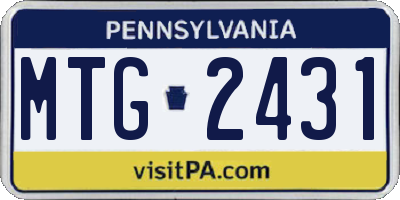 PA license plate MTG2431