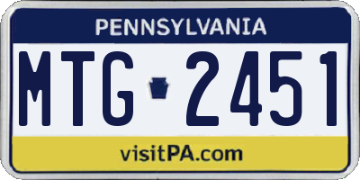 PA license plate MTG2451