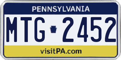 PA license plate MTG2452
