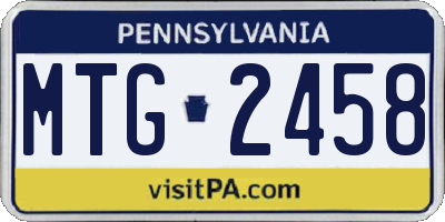 PA license plate MTG2458