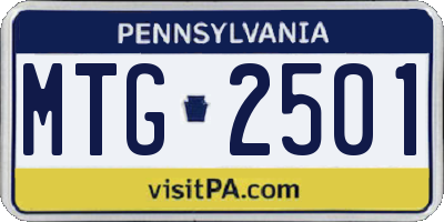 PA license plate MTG2501