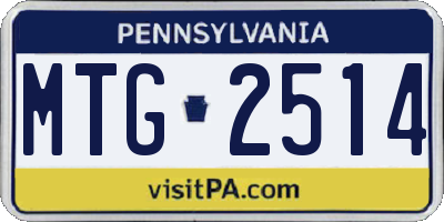 PA license plate MTG2514