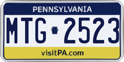 PA license plate MTG2523