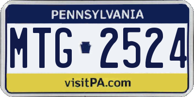 PA license plate MTG2524